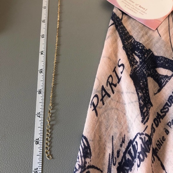 RAW Rose Quartz bar on gold chain necklace - Picture 3 of 4